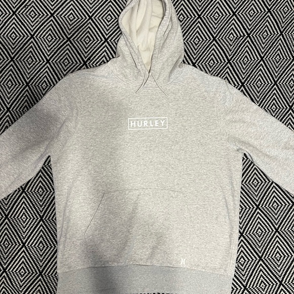 Hurley Other - Hurley Light Gray Pullover Hoodie with White Logo